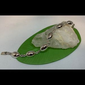 Beautiful Cabochon Bracelet, Sterling Silver 925.